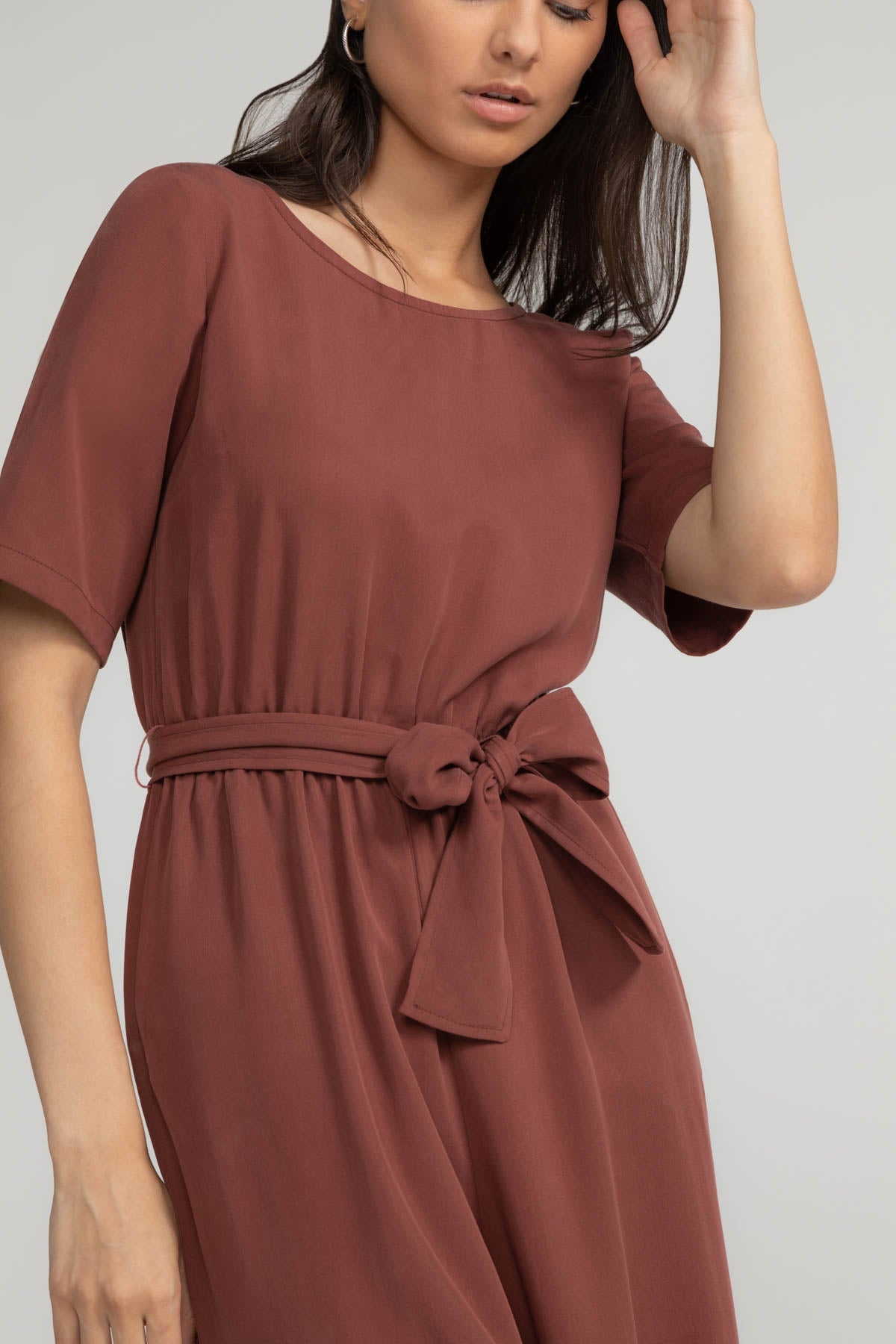 
                  
                    STAINE Dark Maroon Halfsleeve Jumpsuit
                  
                