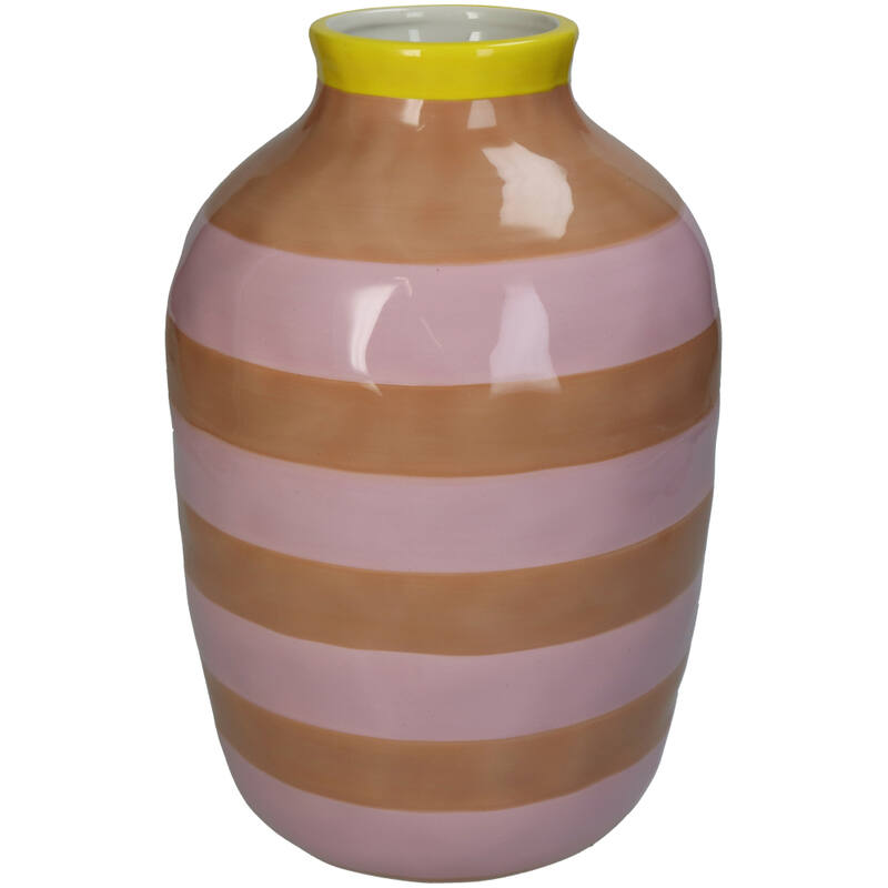 Pink Stripe Dolomite Vase