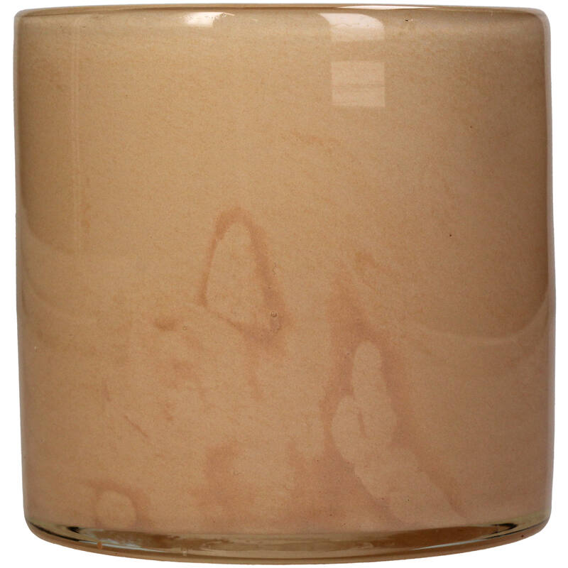 
                  
                    Pfirsichfarbener Kerzenhalter aus Glas
                  
                