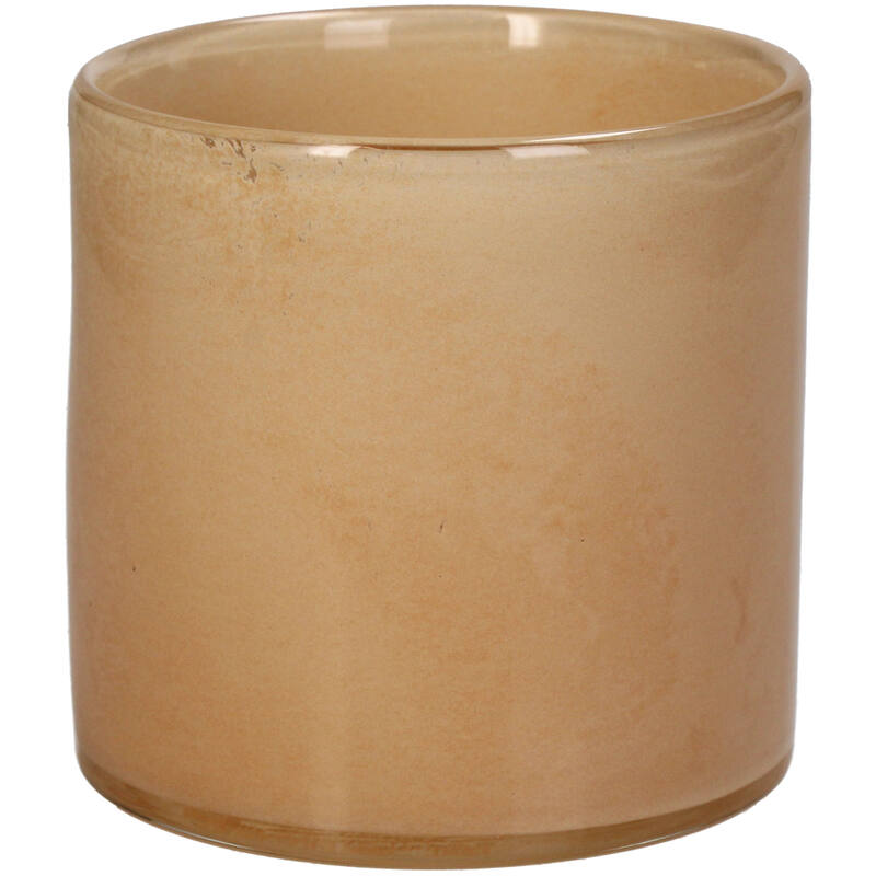 Pfirsichfarbener Kerzenhalter aus Glas