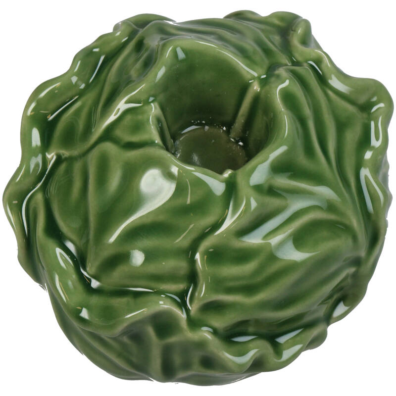 
                  
                    Kerzenständer aus feinem Steingut „Green Cabbage“
                  
                