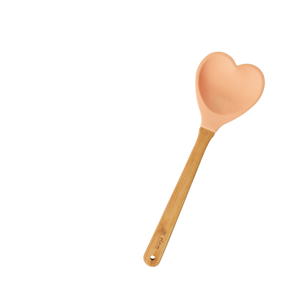 Orange Heart Shape Silicone Kitchen Spoon