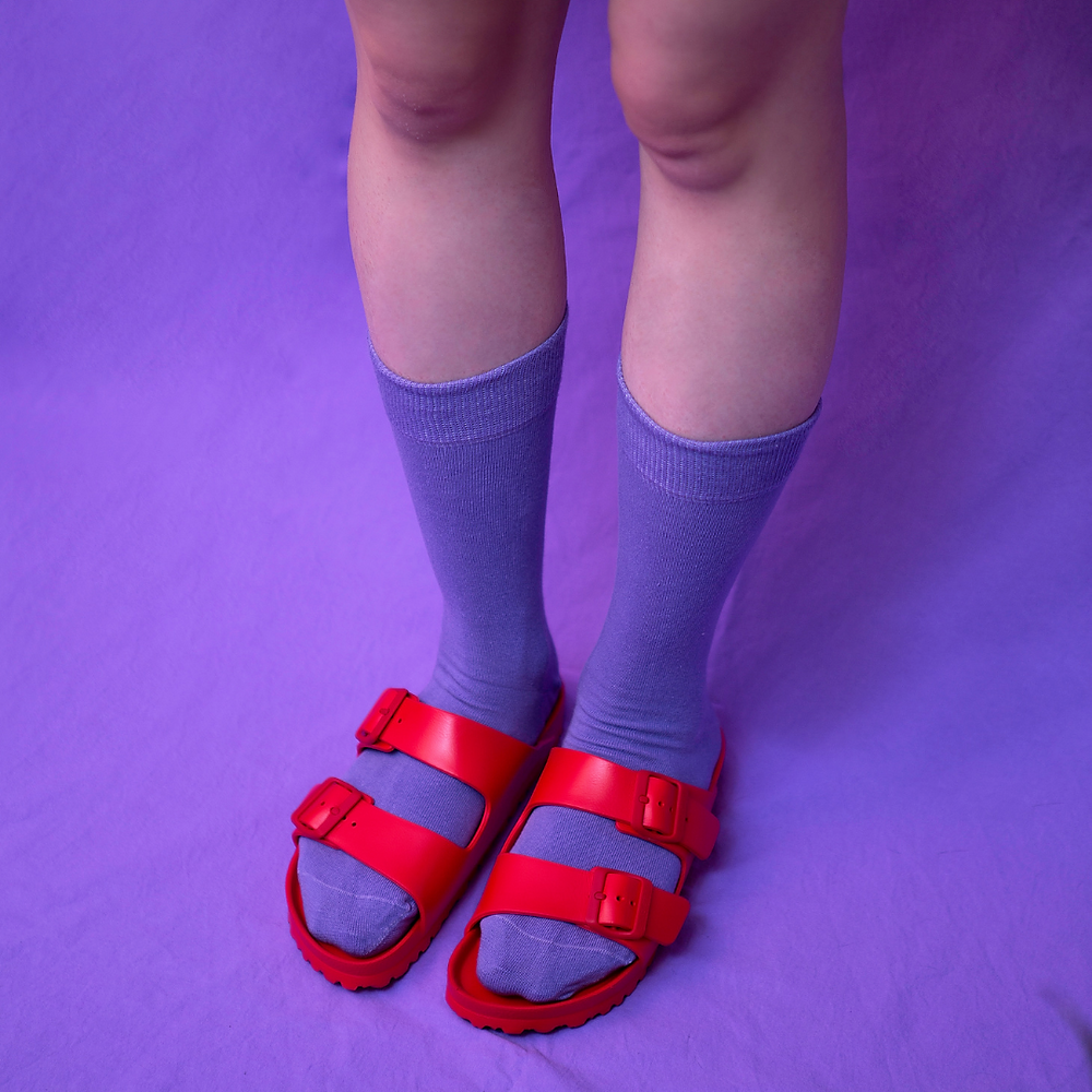 Lilac Air Solid Socks