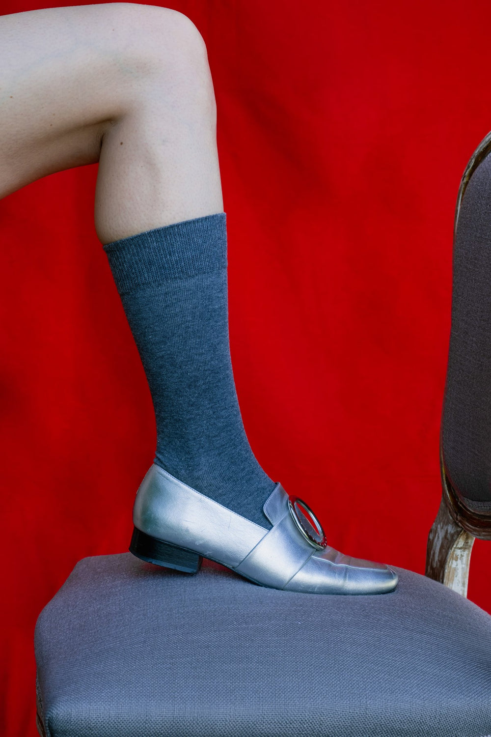 Grey Air Solid Socks