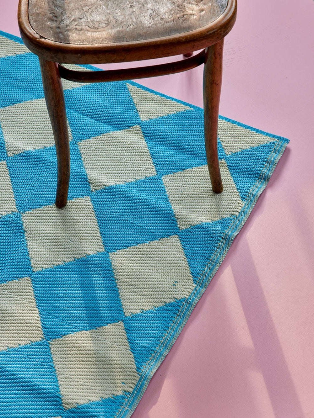 Blauer Harlekin-Checker-Läufer