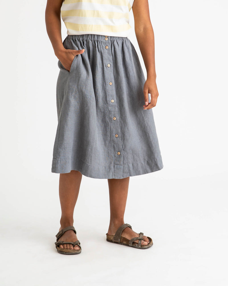 
                  
                    Storm Blue Midi Skirt
                  
                