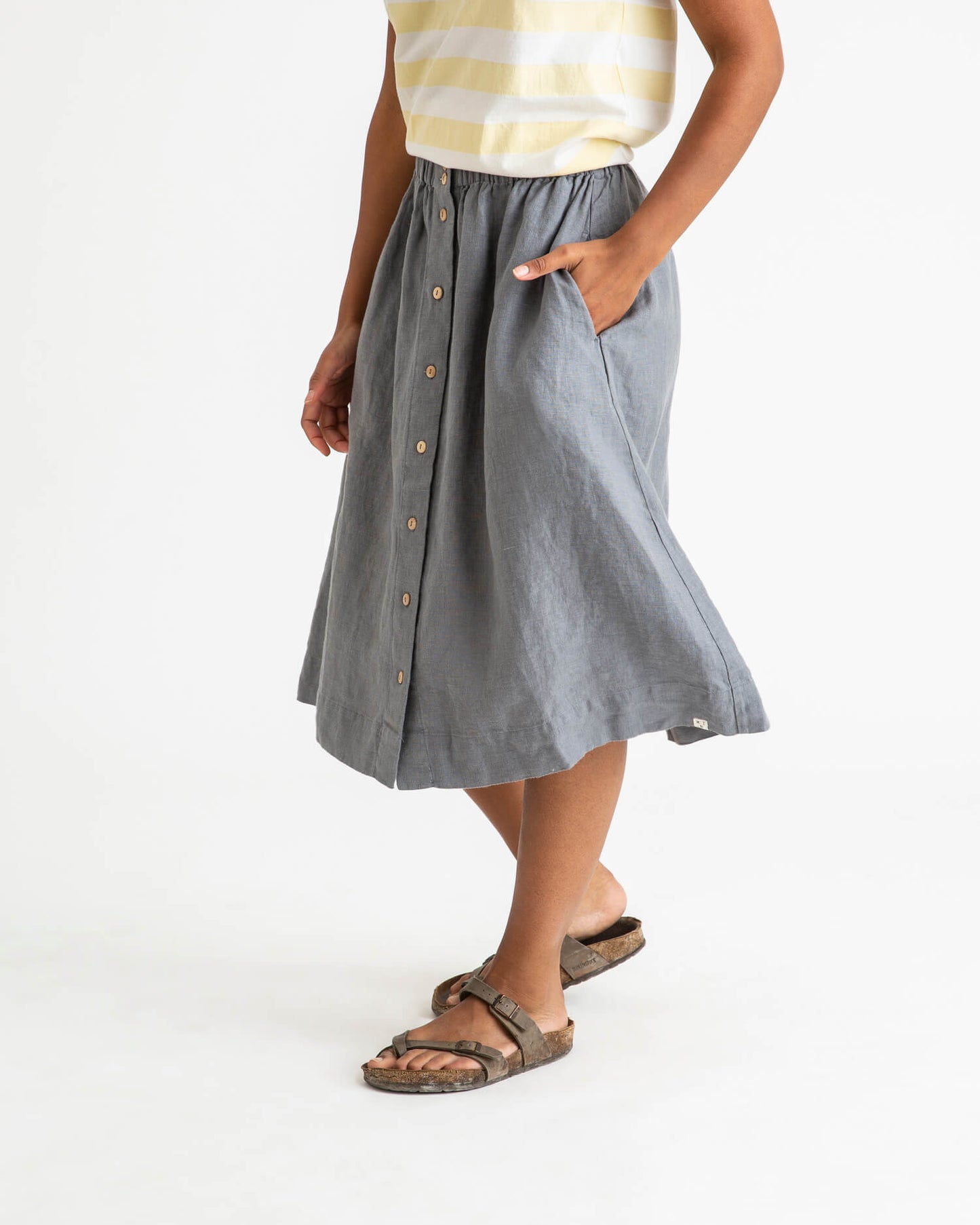 
                  
                    Storm Blue Midi Skirt
                  
                
