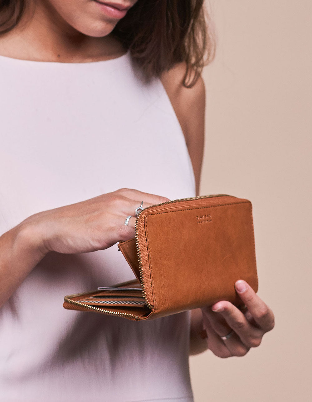 
                  
                    SONNY Cognac Stromboli Leather Long Wallet
                  
                