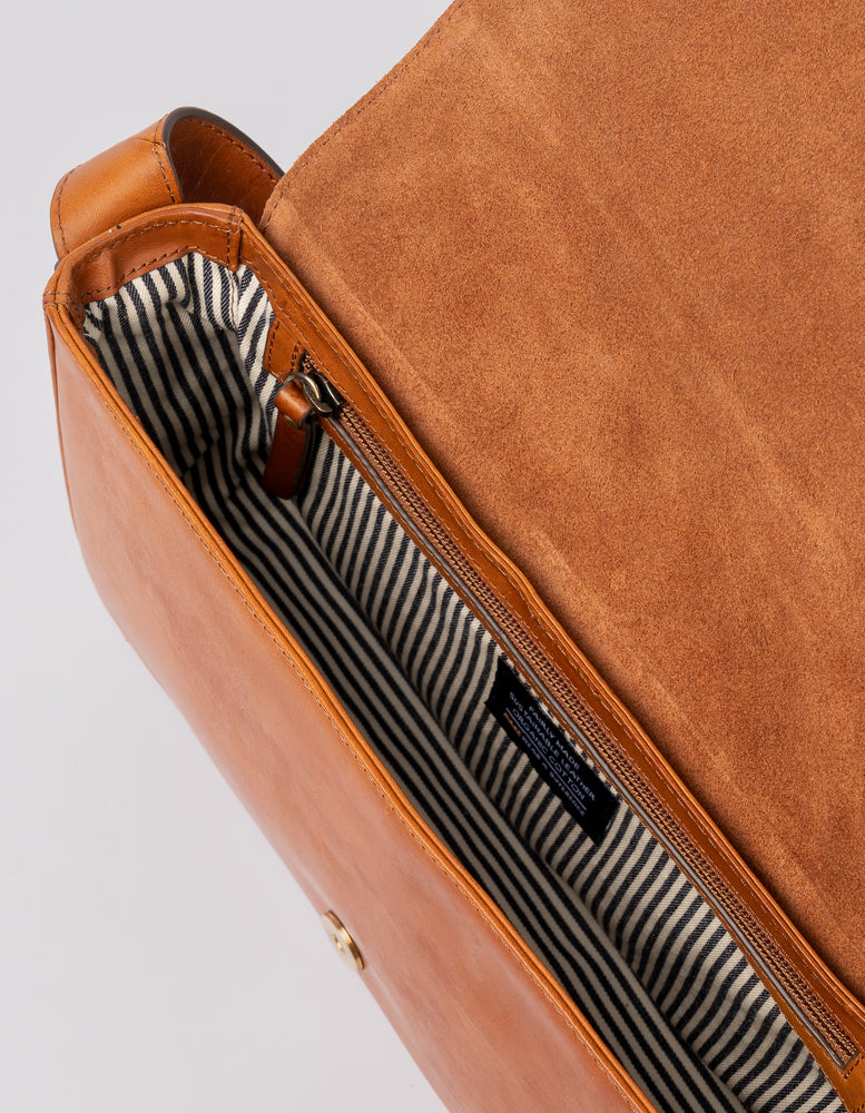 
                  
                    GINA Cognac Classic Leather Baguette Bag
                  
                