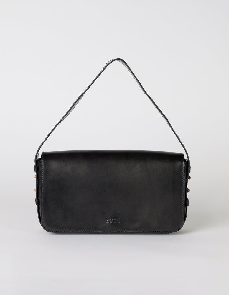 
                  
                    GINA Black Classic Leather Baguette Bag
                  
                