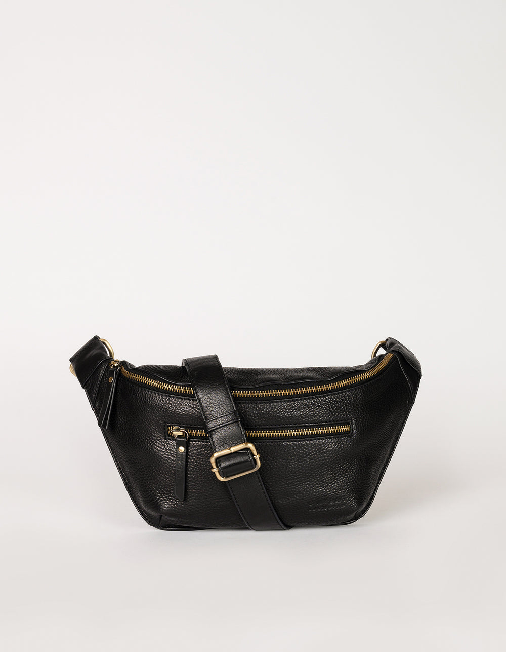 DREW Black Soft Grain Leather Bum Bag
