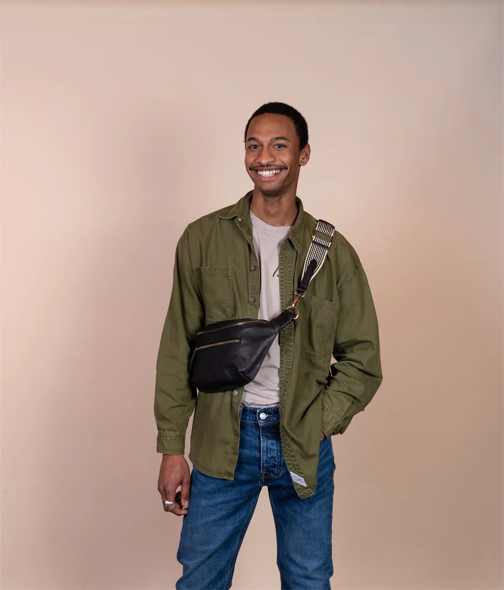 
                  
                    DREW Black Soft Grain Leather Bum Bag
                  
                