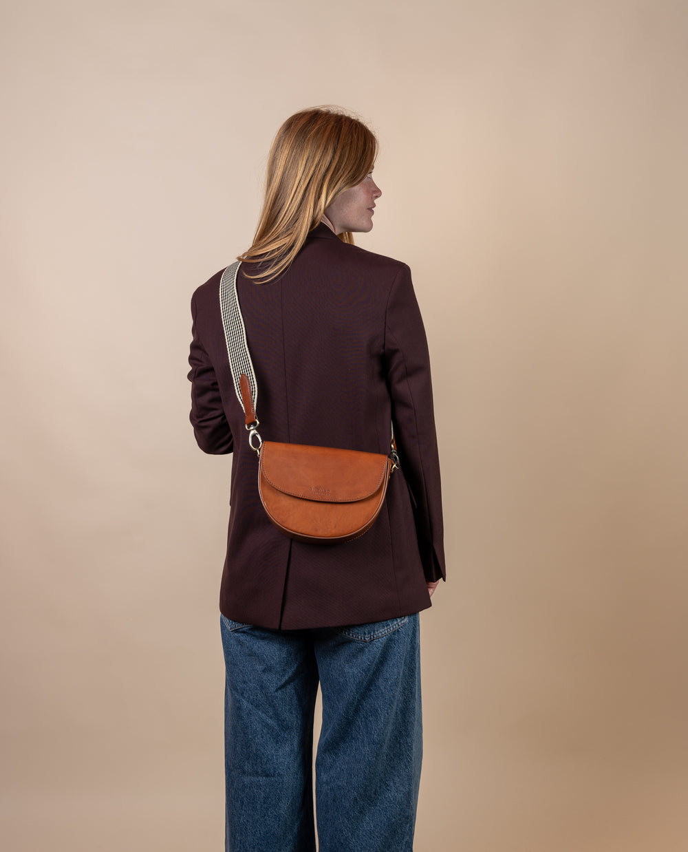 AVA Cognac Klassische Ledertasche 