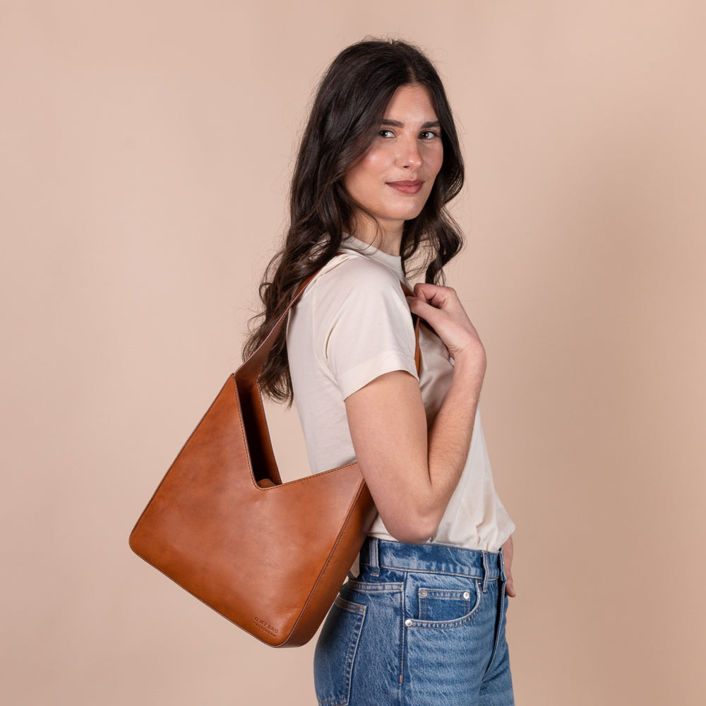 
                  
                    VICKY Cognac Classic Leather Bag
                  
                