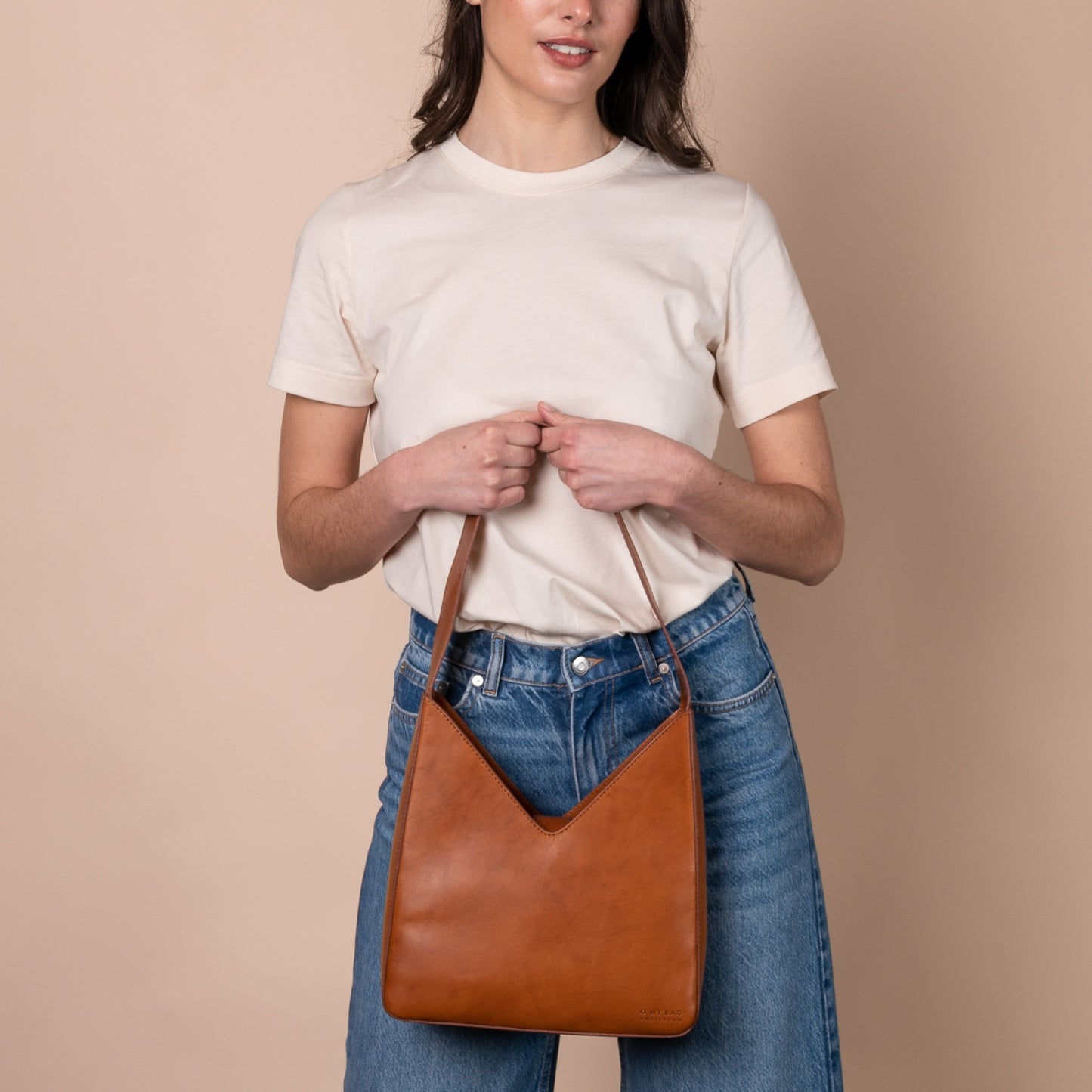 
                  
                    VICKY Cognac Classic Leather Bag
                  
                