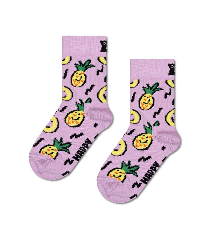 Light Purple Kids Pineapple Socks