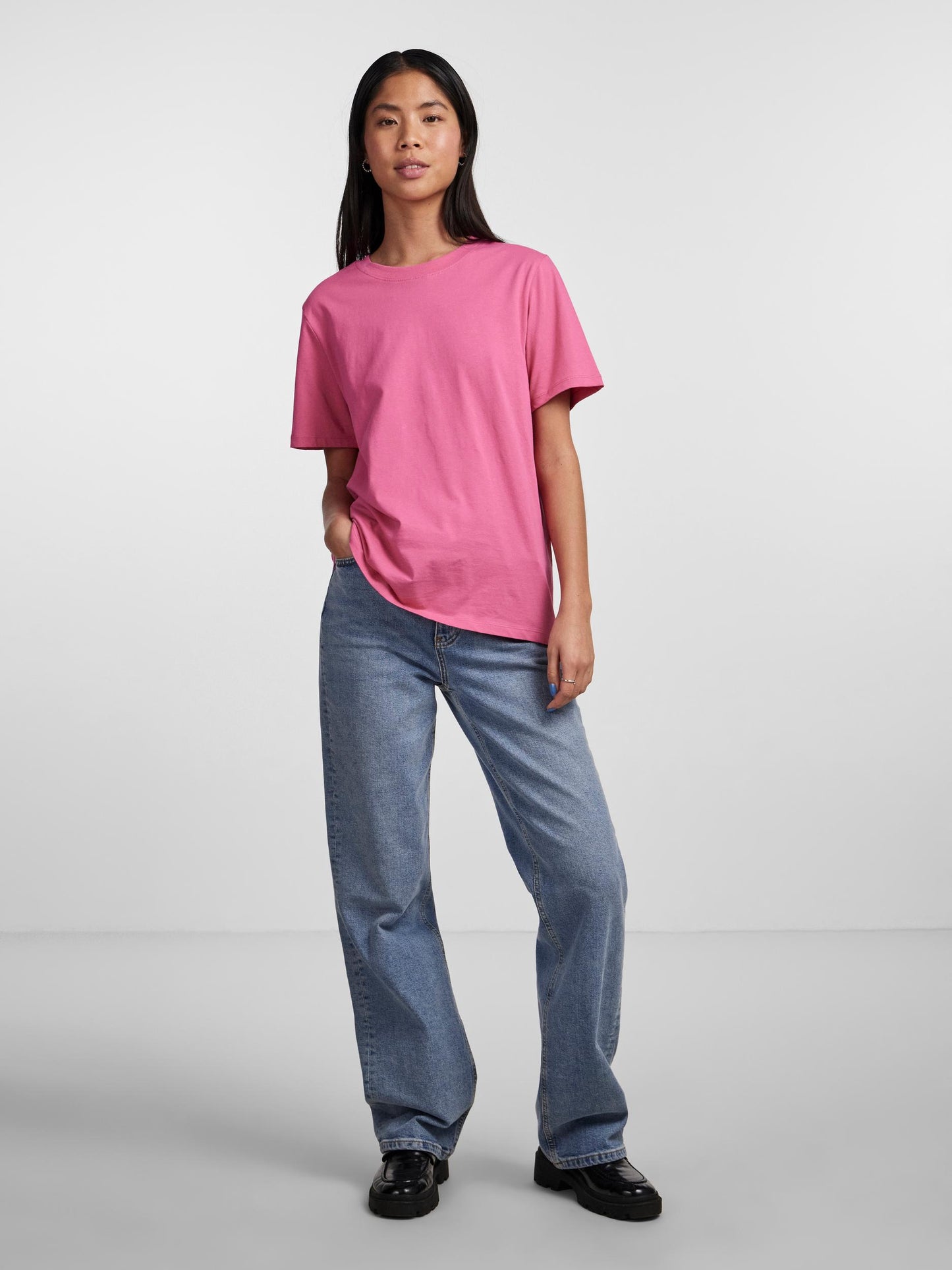 
                  
                    PCRIA Shocking Pink Solid T-Shirt
                  
                