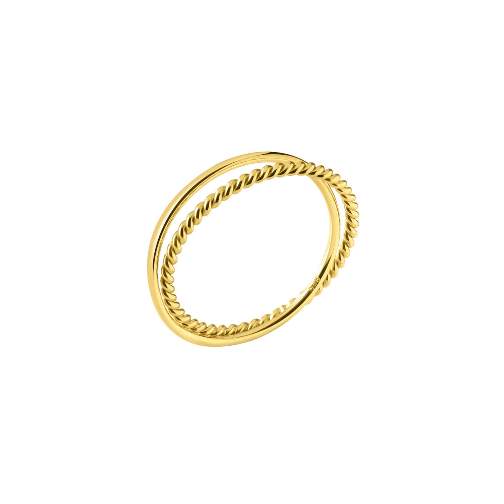 Gold Plated Mix Double Ring