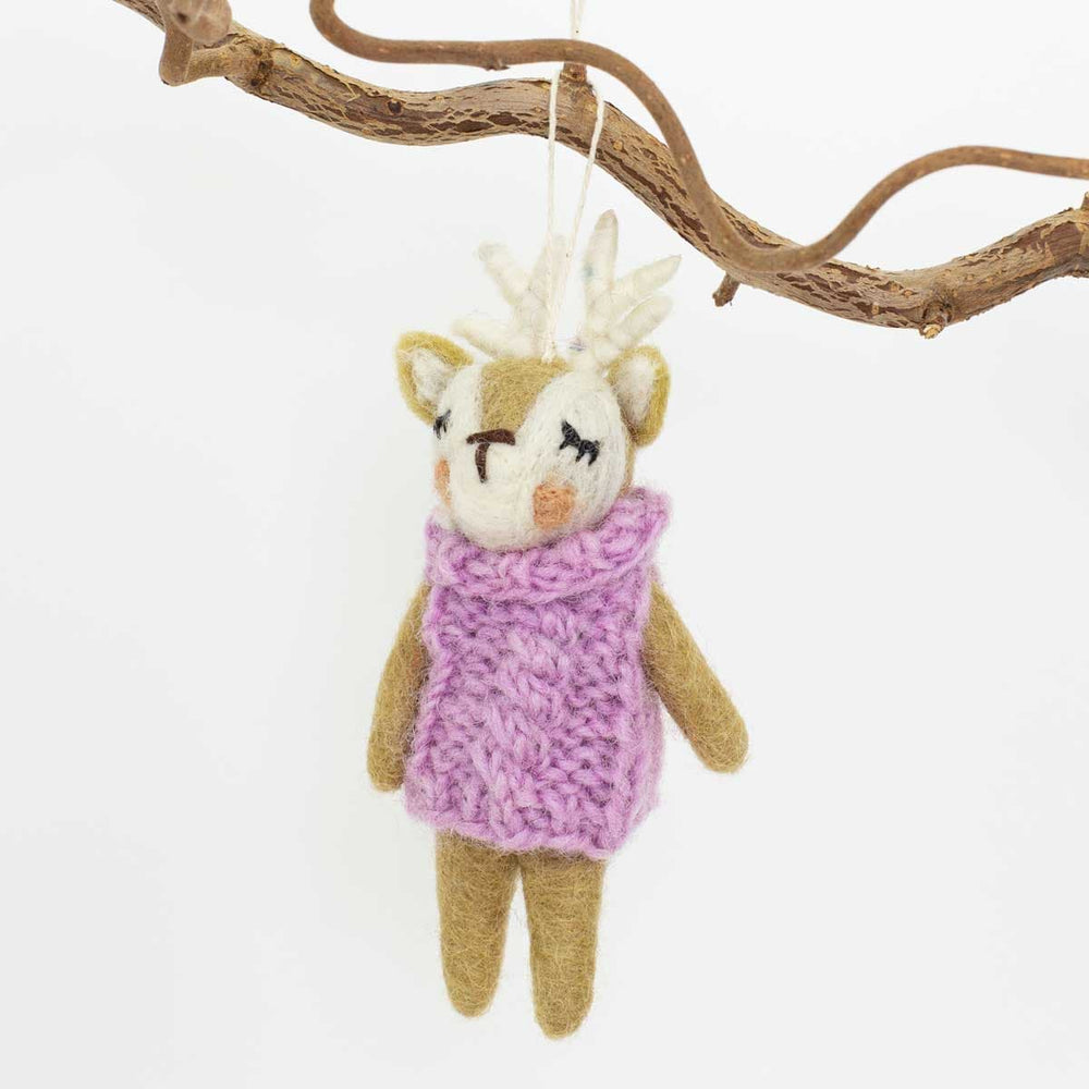 Deer Pink West Christmas Ornament