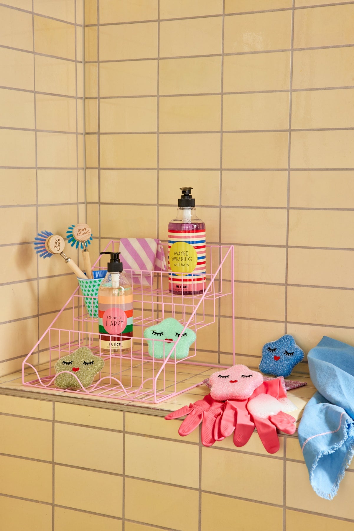 
                  
                    Stern-Schwamm in Gelb, Blau und Rosa für die Küche 
                  
                