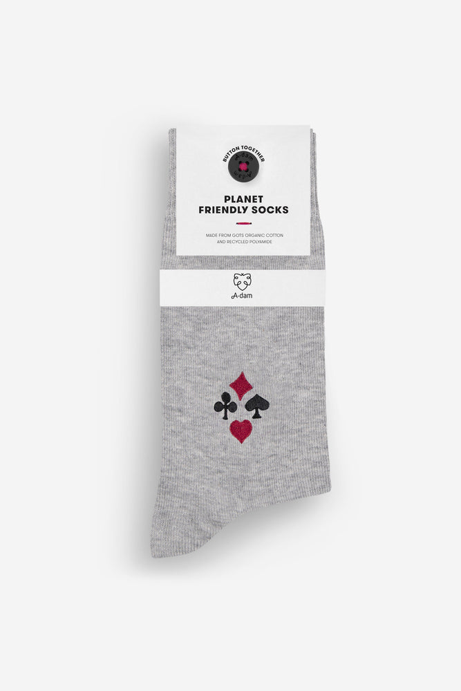
                  
                    POKER Grey Melange Socks
                  
                