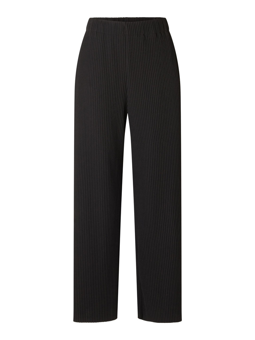 SLFSILLA Black Wide Plisse Trousers