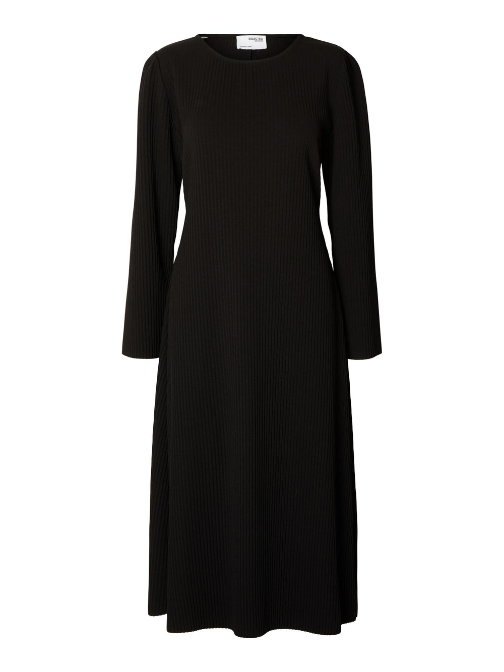 SLFSILLA Black Plisse Midi Dress