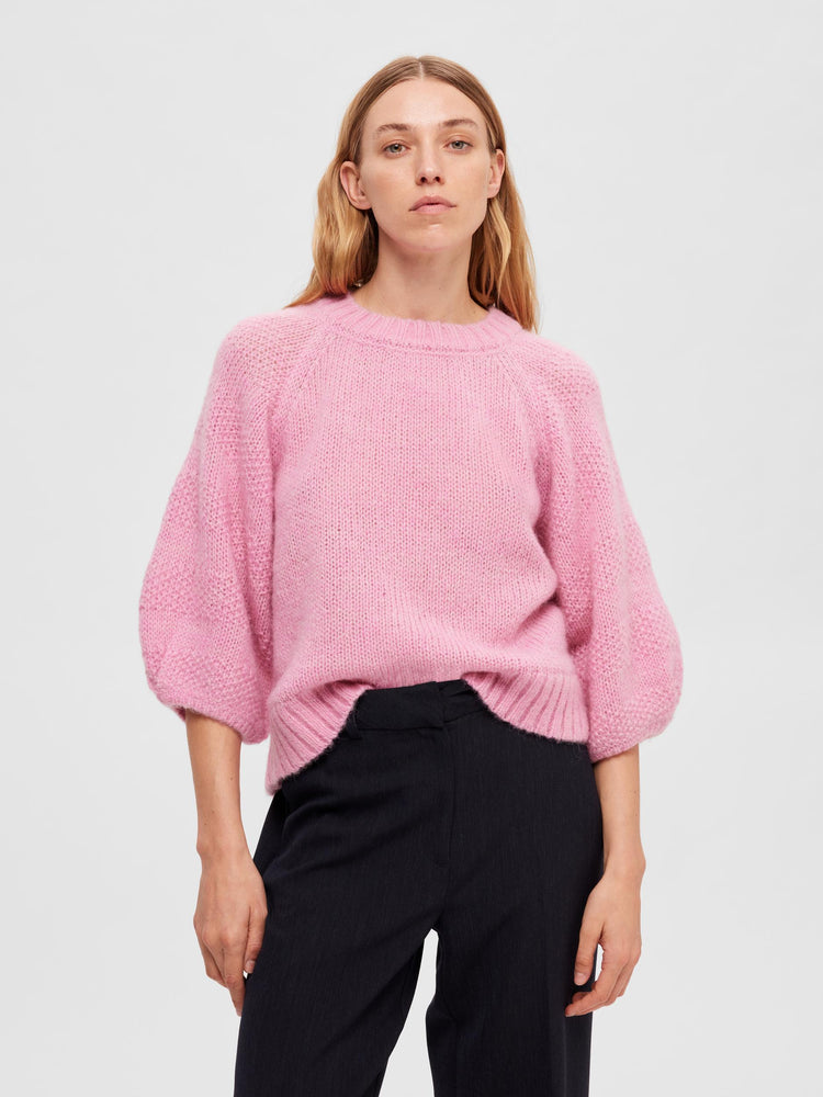 
                  
                    SLFLOUVILJA Moonlite Mauve 3/4-Strickpullover mit O-Ausschnitt
                  
                