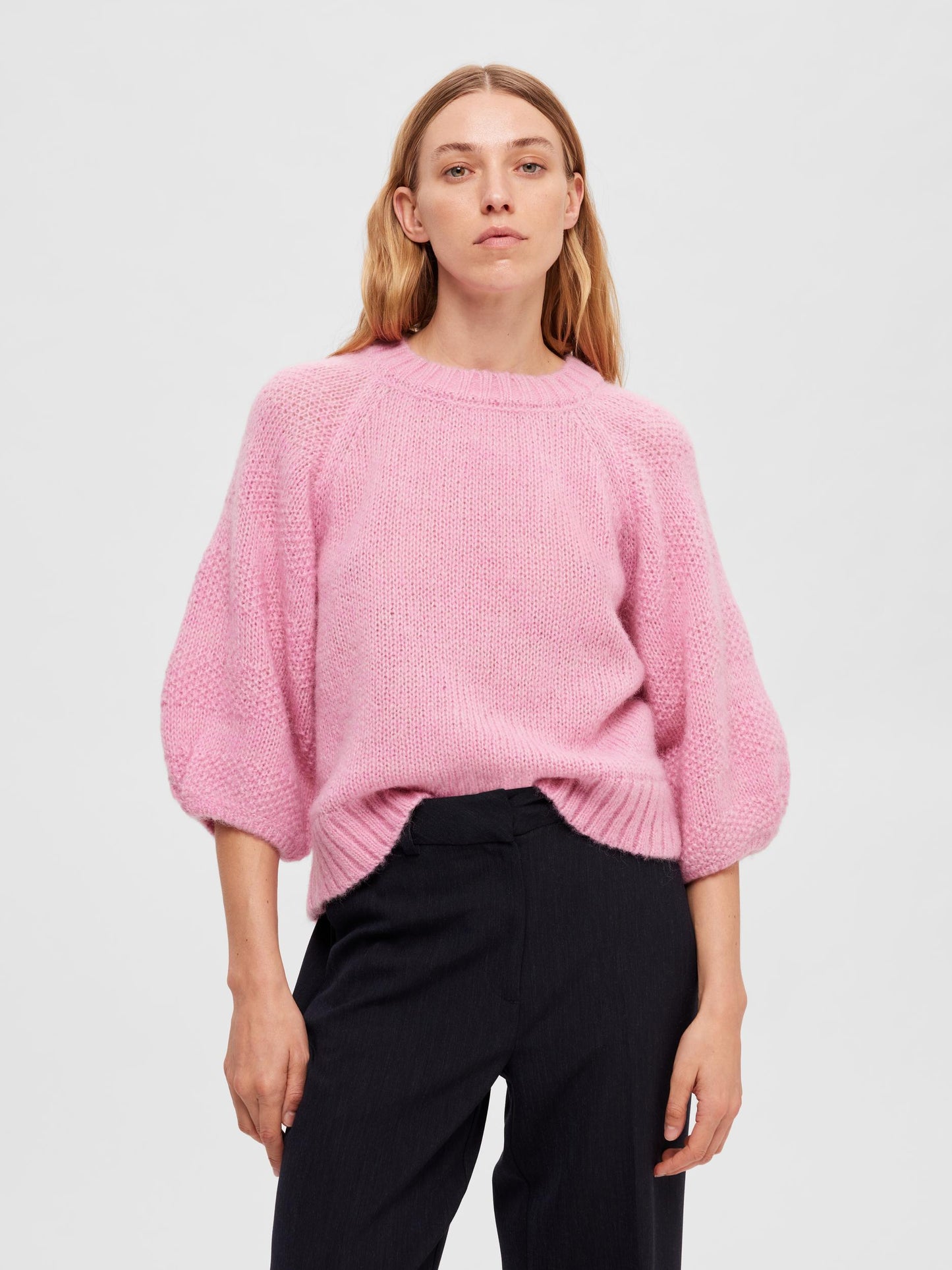 
                  
                    SLFLOUVILJA Moonlite Mauve 3/4-Strickpullover mit O-Ausschnitt
                  
                