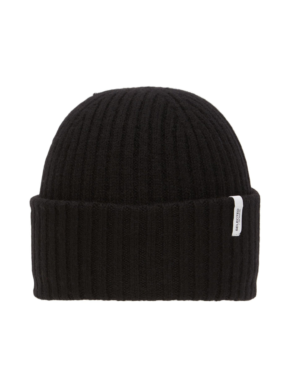 SLHMERINO Black Wool Beanie Hat