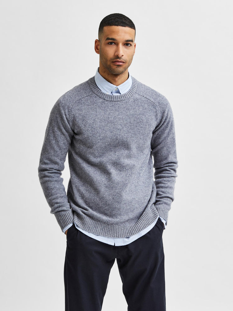 
                  
                    SLHNEWCOBAN Medium Grey Melange Lambs Wool Crew Neck Jumper
                  
                