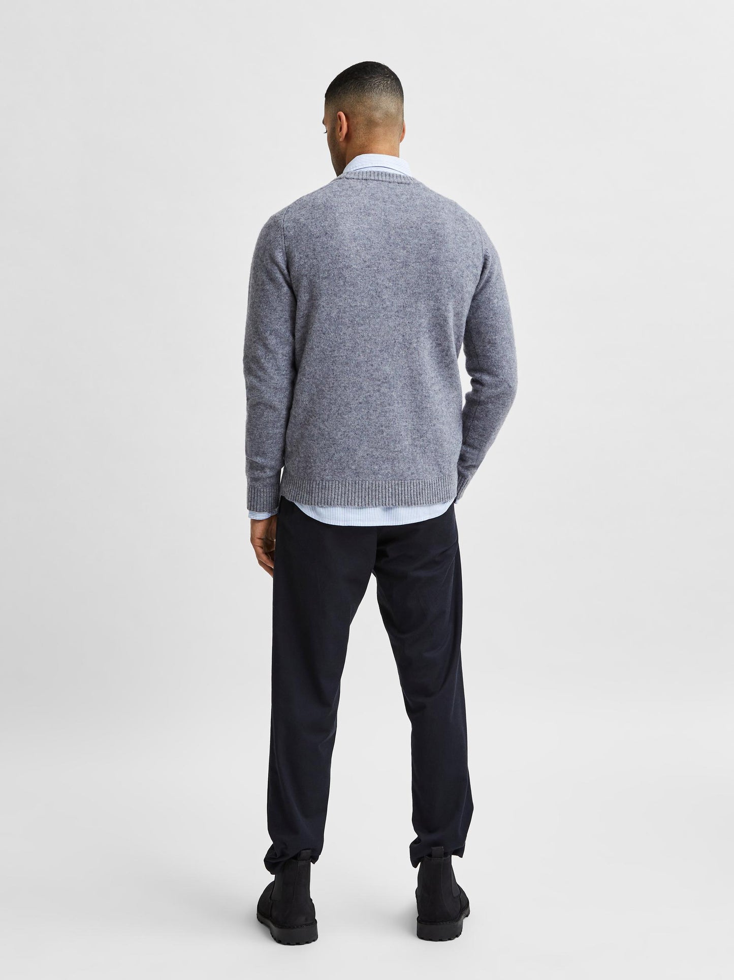 
                  
                    SLHNEWCOBAN Medium Grey Melange Lambs Wool Crew Neck Jumper
                  
                