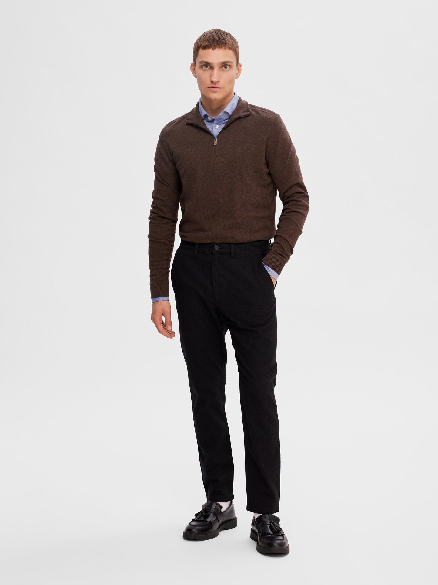
                  
                    SLHSLIM-MILES Black Brushed Trousers
                  
                