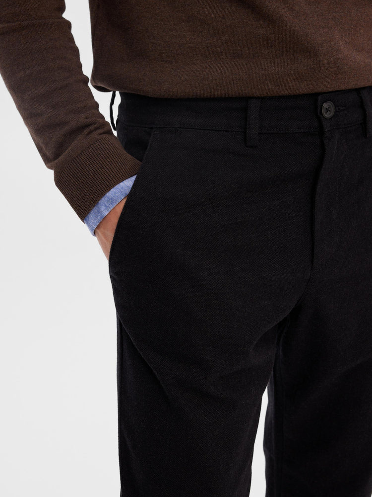 
                  
                    SLHSLIM-MILES Black Brushed Trousers
                  
                
