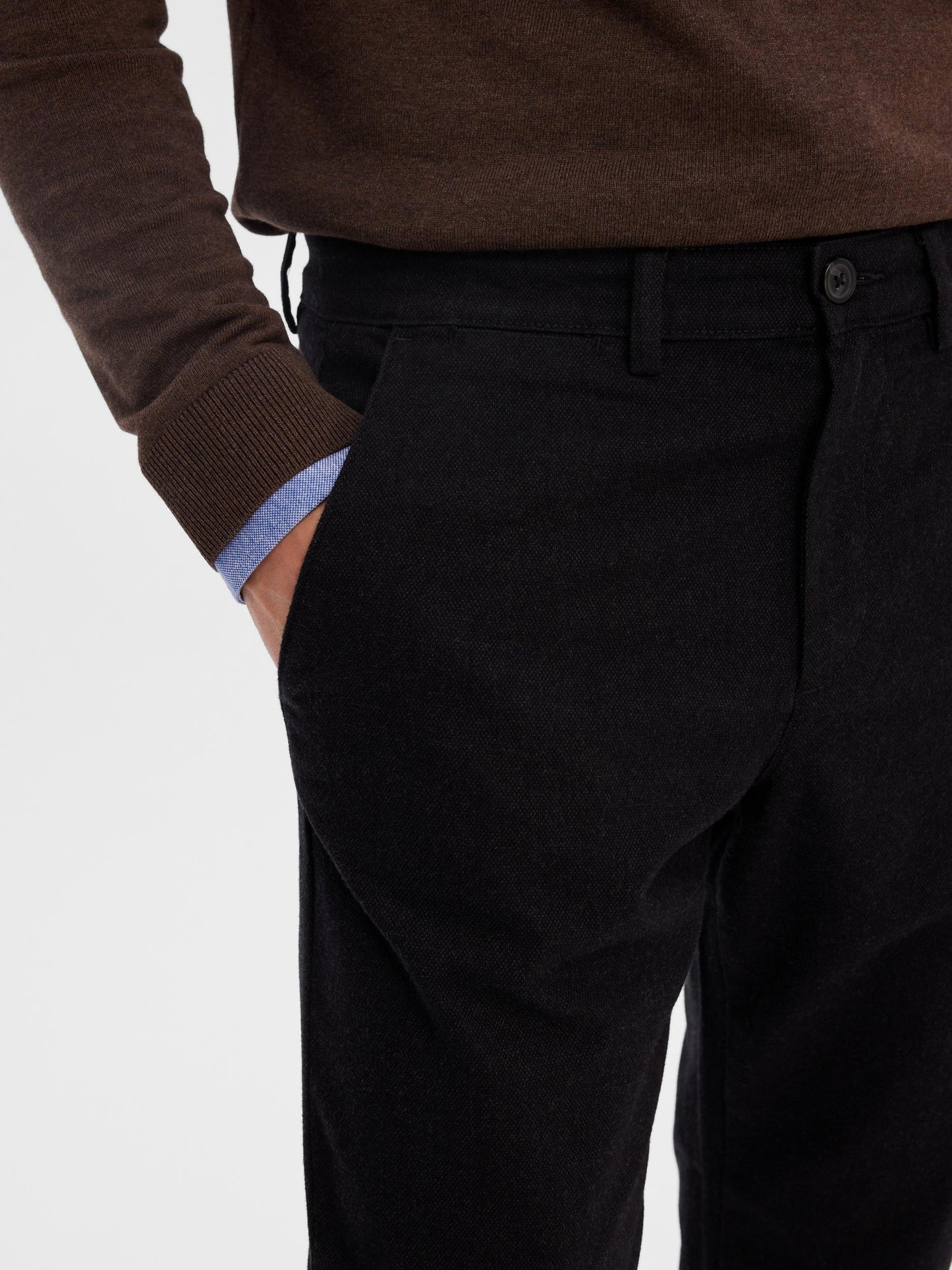 
                  
                    SLHSLIM-MILES Black Brushed Trousers
                  
                