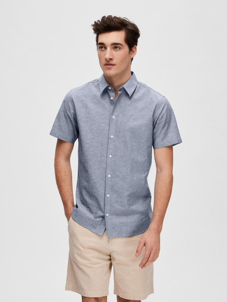 
                  
                    SLHSLIMNEW-LINEN Medium Blue Denim Classic Shirt
                  
                