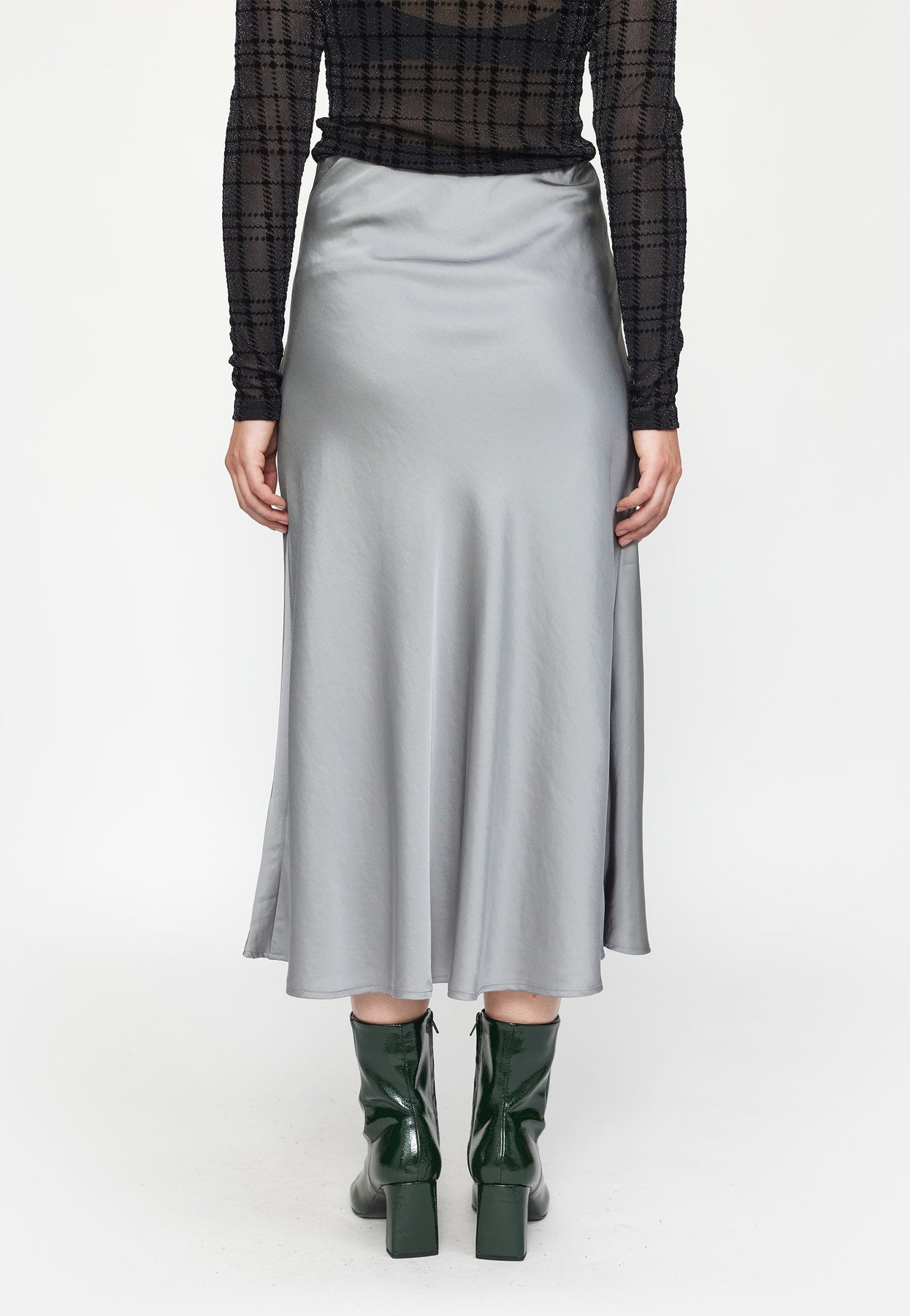 
                  
                    SRABIA Sharkskin Midi Skirt
                  
                