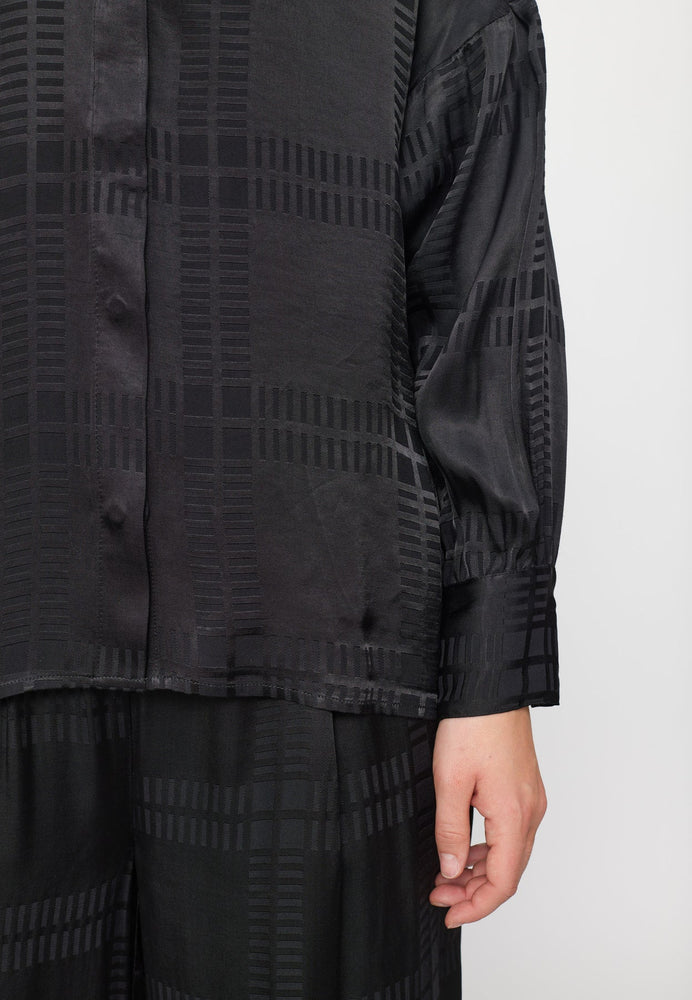 
                  
                    SRAIDA Check Jacquard Black Blouse
                  
                