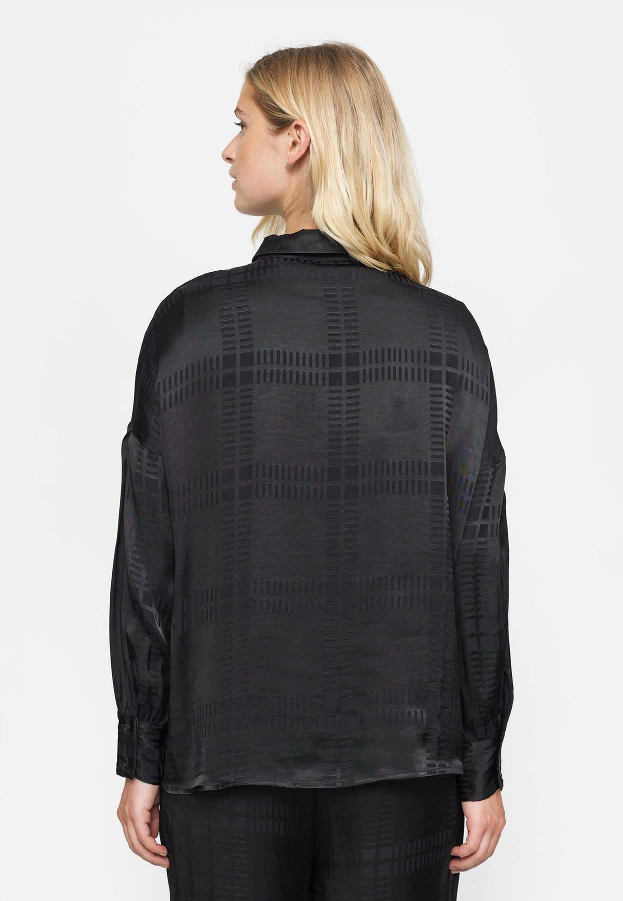 
                  
                    SRAIDA Check Jacquard Black Blouse
                  
                