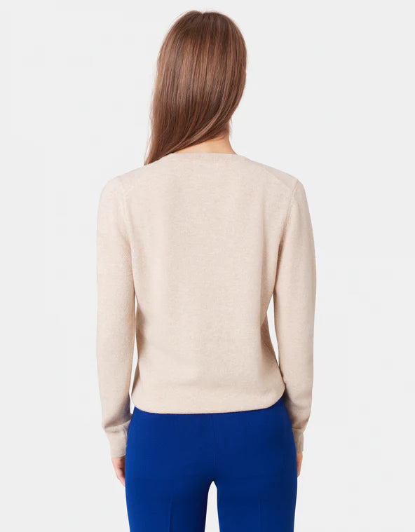 
                  
                    Ivory White Women Light Merino Wool Crew Jumper
                  
                