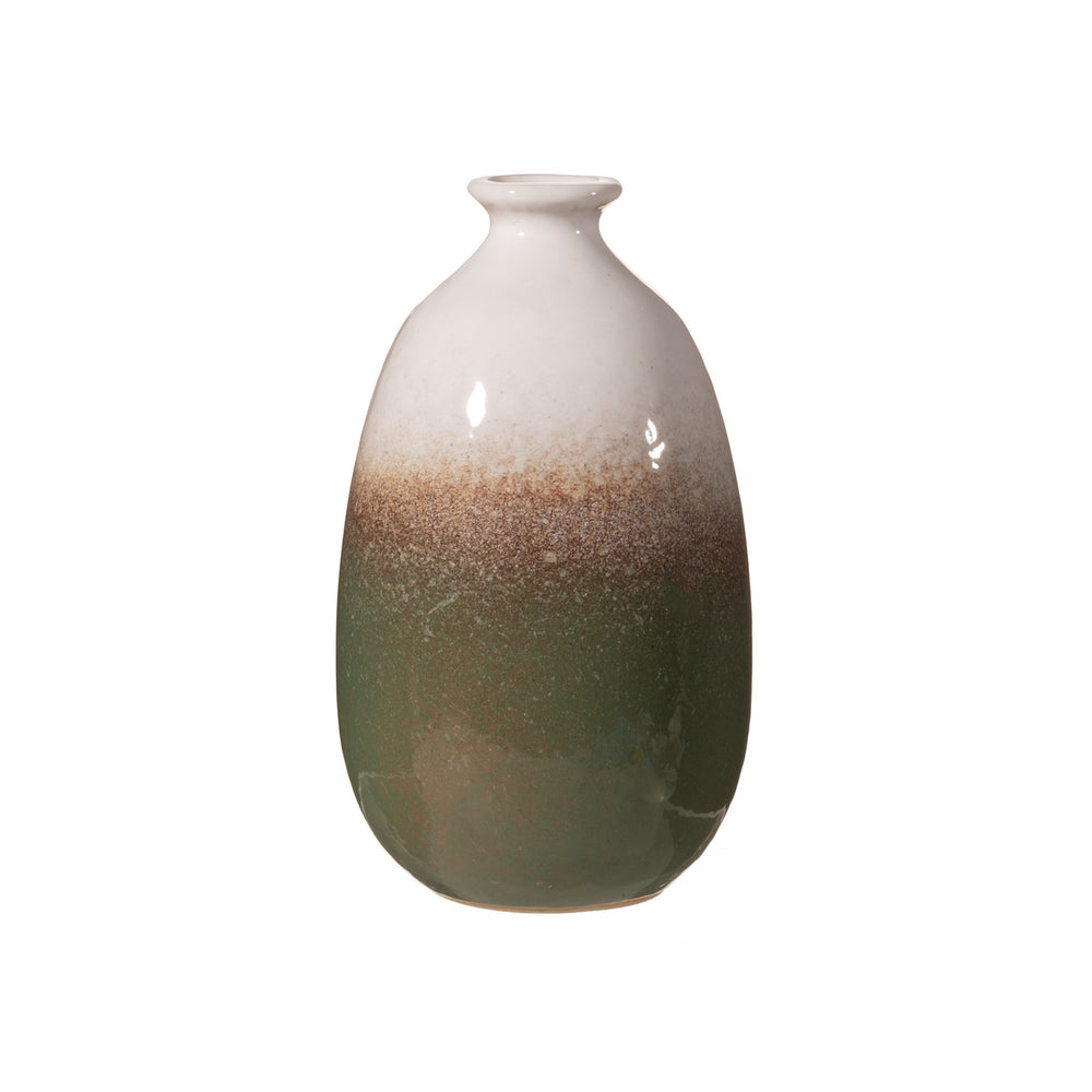Grüne, tauchglasierte Ombre-Vase