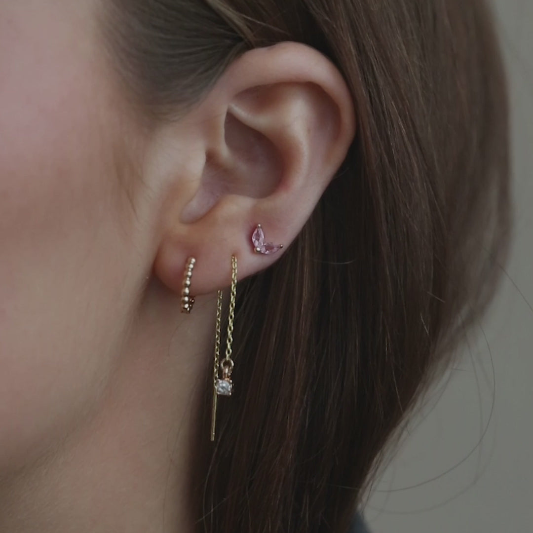 
                  
                    LEAH Ohrstecker mit Blatt-Design, Rosa 
                  
                