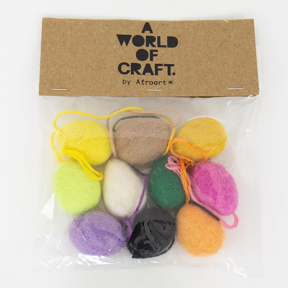 Felt Egg Bright Easter Ornament Set Of 10