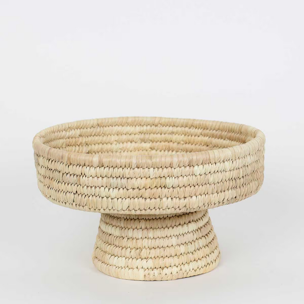 Natural Palm Cake Foot Basket