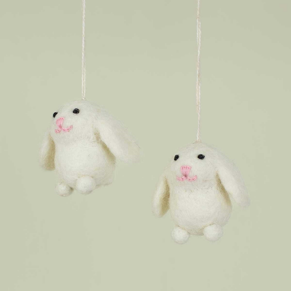 Weißes Mini-Osterornament 2er-Set