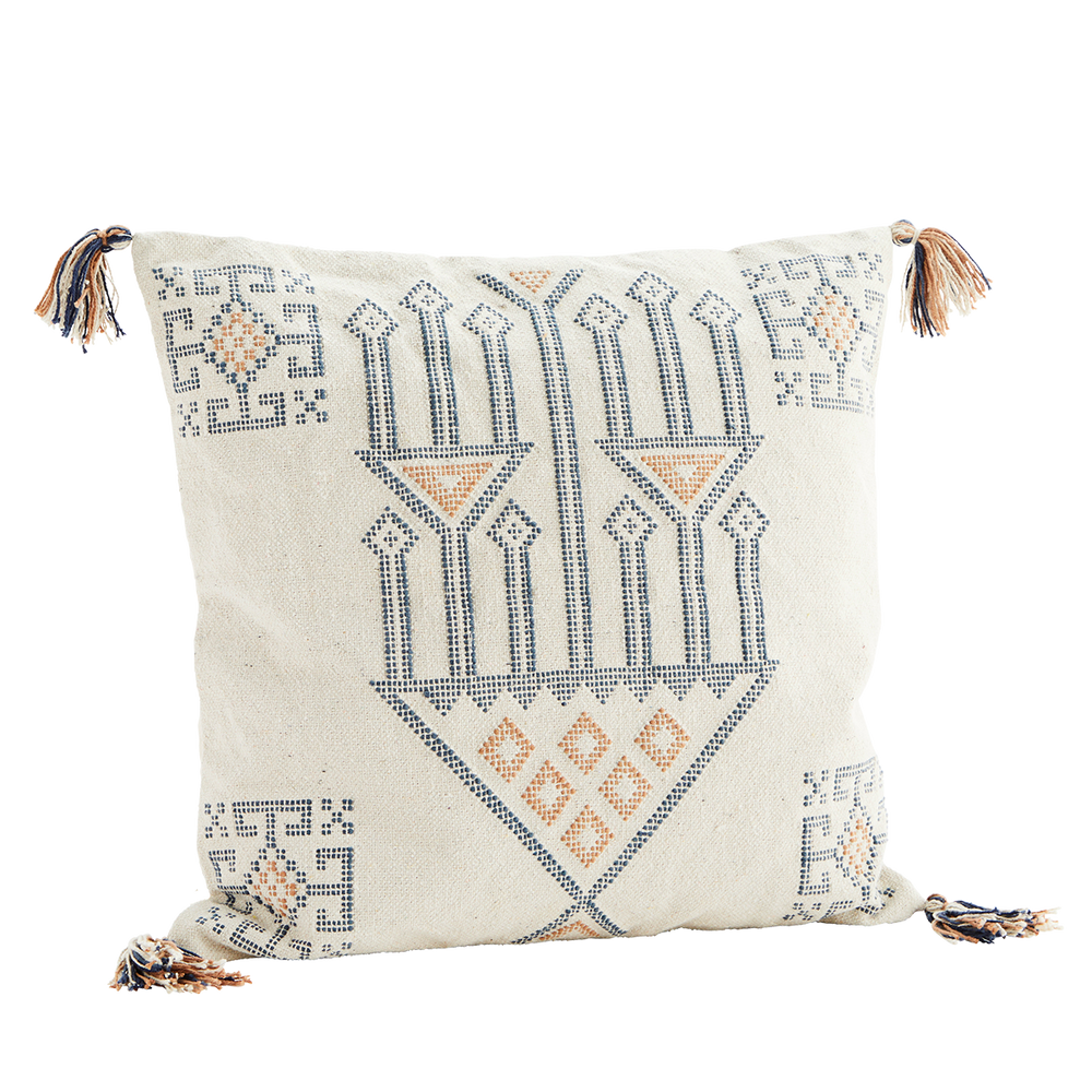 
                  
                    Off White Blue Camel Handwoven Cushion
                  
                