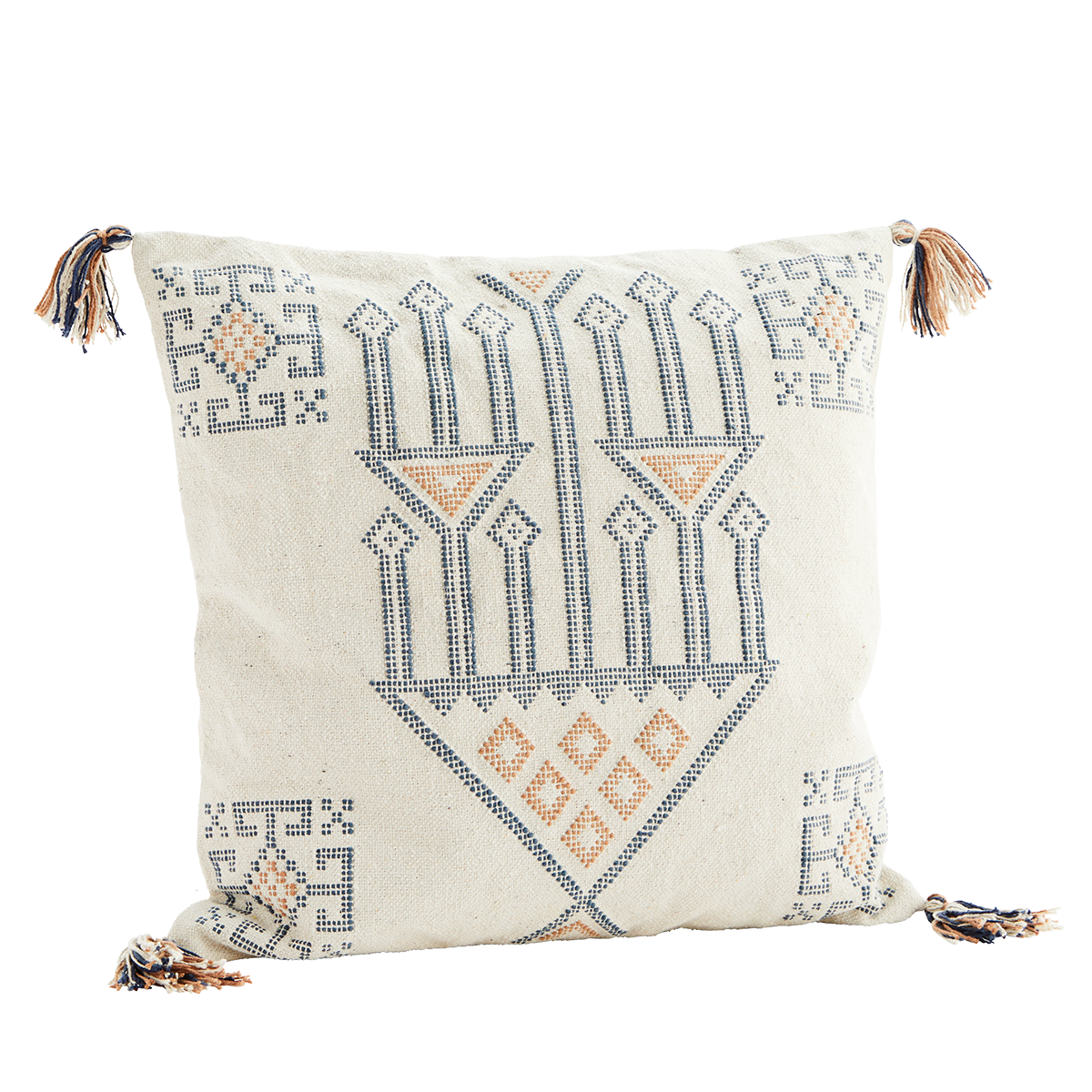 
                  
                    Off White Blue Camel Handwoven Cushion
                  
                