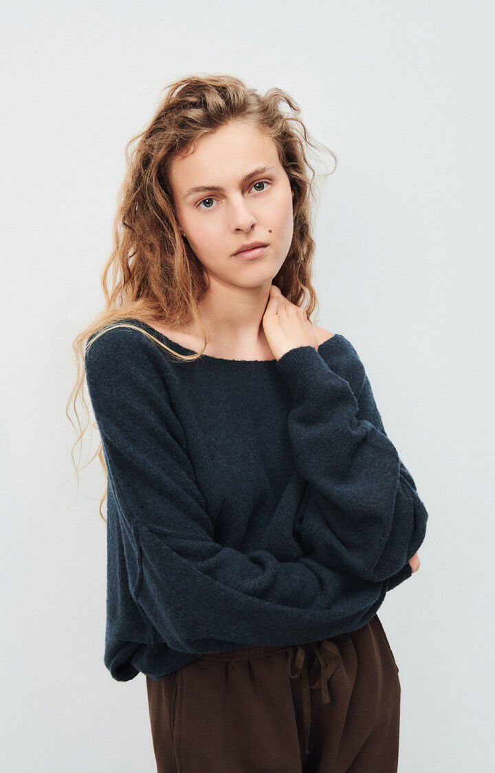 
                  
                    DAMSVILLE Marineblau-schwarzer Melange-Pullover
                  
                