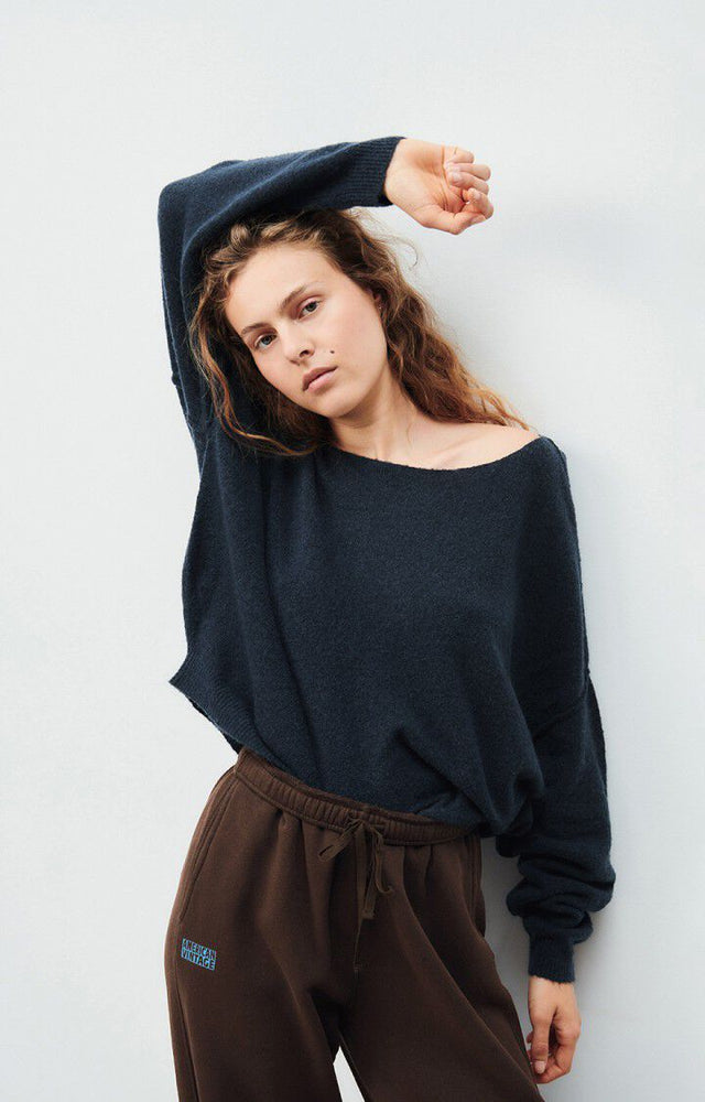 
                  
                    DAMSVILLE Marineblau-schwarzer Melange-Pullover
                  
                