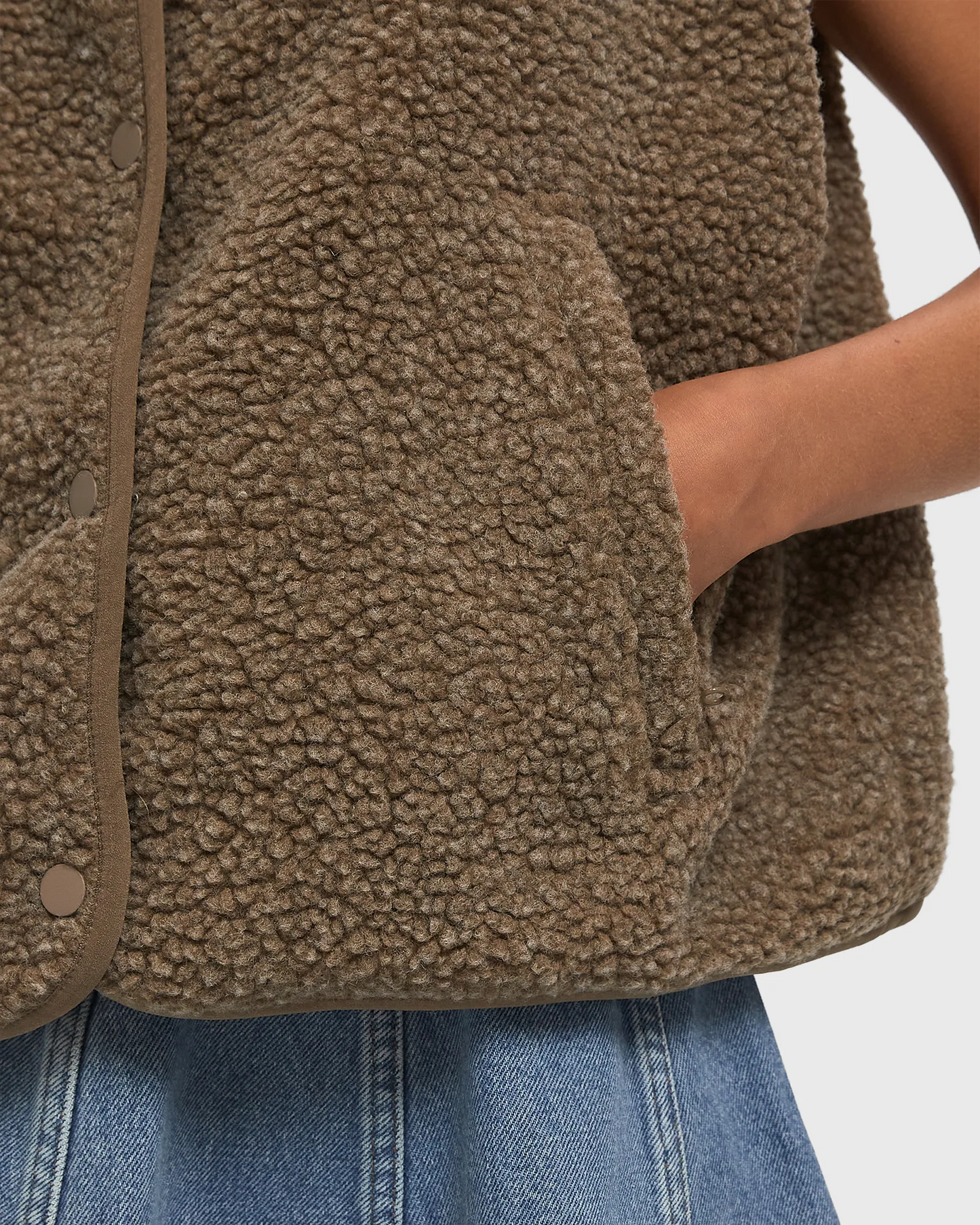 
                  
                    HOKTOWN Muskatnuss Melange Ärmellose Jacke
                  
                